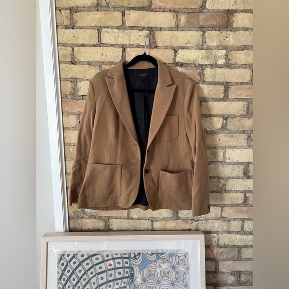 new Rag and Bone Nancy peak lapel blazer jacket in camel natural ponte - Picture 4 of 8